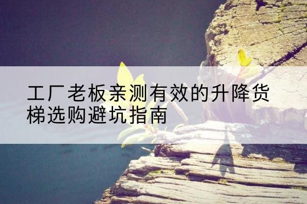 乌海升降货梯怎么选-工厂老板亲测有效的升降货梯选购避坑指南